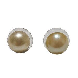 Vintage Faux Pearl Silver Tone Post Stud Earrings Retro 50s 60s Fashion Jewelry